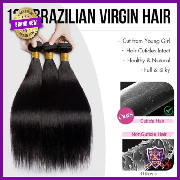 20 22 24 Inch Straight Human Hair Extensions 3 Bundles  display picture 2